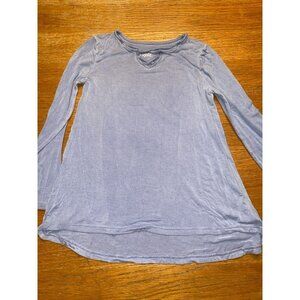 Justice Girls Light Blue Long Sleeve Tunic Top Size 6/7